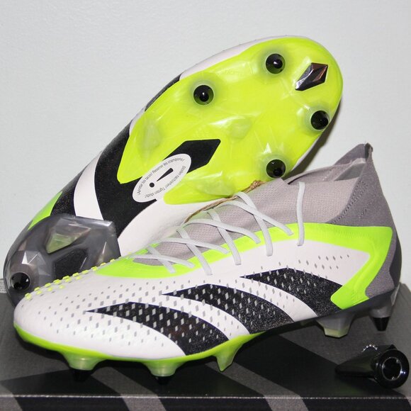 Adidas Predator Accuracy.1 SG Soccer Cleats Mens 10.5 White Black Lemon - Picture 1 of 7